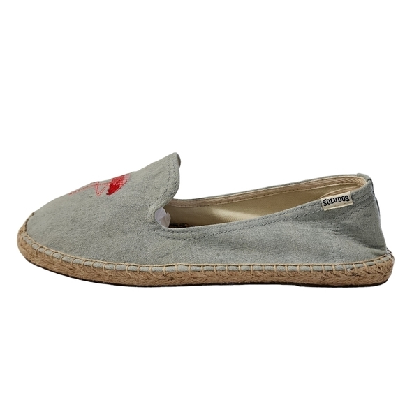 SOLUDOS Blue Flamingo Platform Smoking Slipper Size 10 - Picture 4 of 7